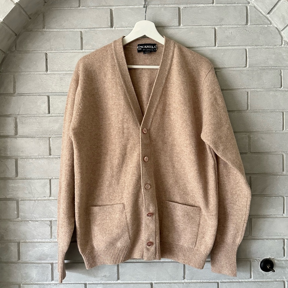 Boyfriend Vintage Tan Cardigan Sweater